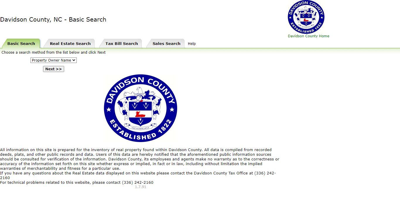 Basic Search - Davidson County, NC